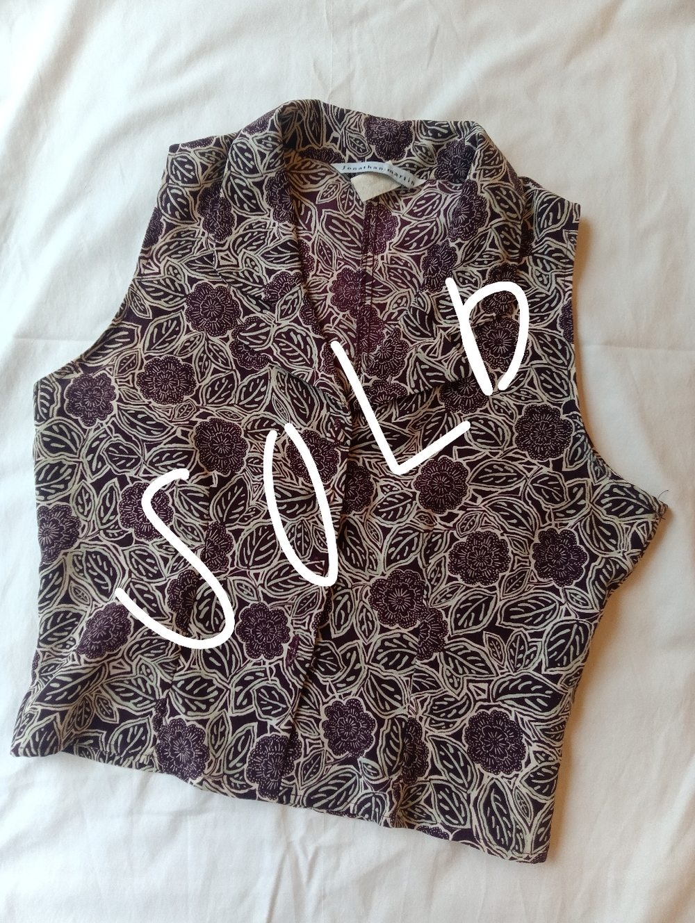 Vintage Magenta Purple Floral Button Up Blouse Y2K Boho Indie Top